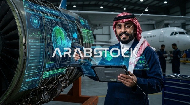 مهندس طيران سعودي يستخدم تقنية الهولوجرام بالحظيرة
