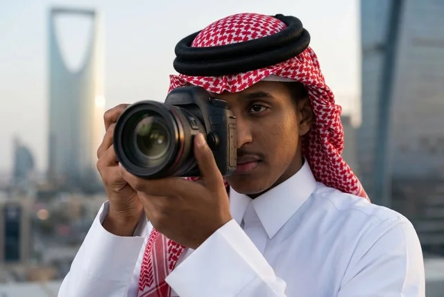 المصور السعودي يلتقط صورا لبرج المملكة في الرياض
