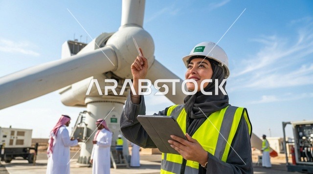 مهندسة سعودية في محطة طاقة الرياح بالمملكة