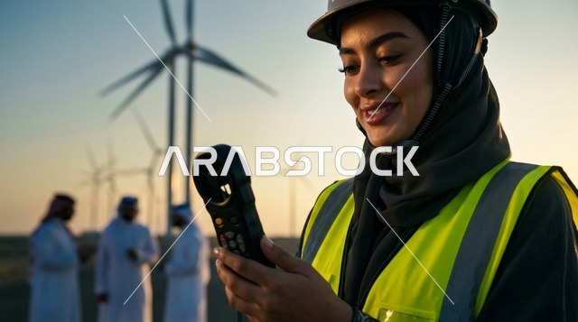 مهندسة سعودية في محطة طاقة الرياح البديلة