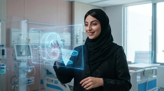 طبيبة سعودية تستخدم تقنية الهولوغرام الطبي في مستشفى