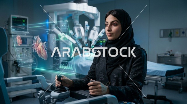 طبيبة سعودية تتحكم في روبوت جراحي داخل غرفة العمليات