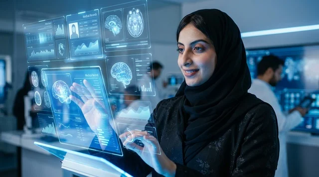 طبيبة سعودية تتحكم في روبوت جراحي داخل غرفة العمليات