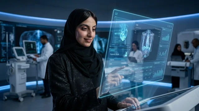 طبيبة سعودية تستخدم تقنية الهولوغرام الطبي الحديث