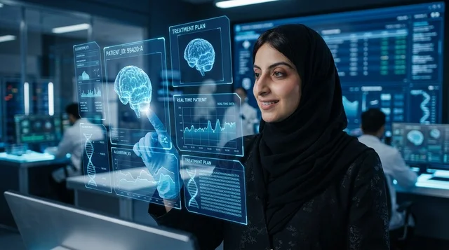 طبيبة سعودية تتحكم في روبوت جراحي داخل غرفة العمليات