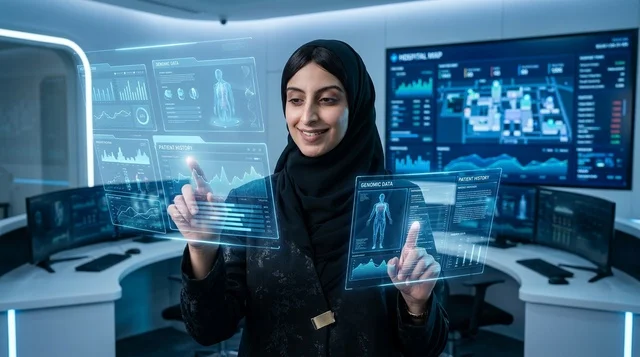 طبيبة سعودية تتحكم في روبوت جراحي داخل غرفة العمليات
