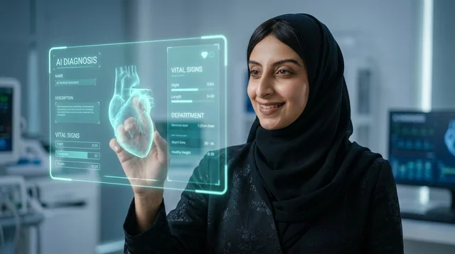 طبيبة سعودية تستخدم تقنية الهولوغرام الطبي الذكي