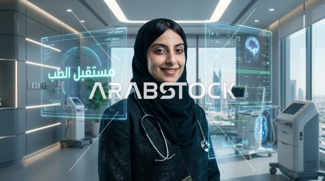طبيبة سعودية في مختبر طبي متطور بالكامل