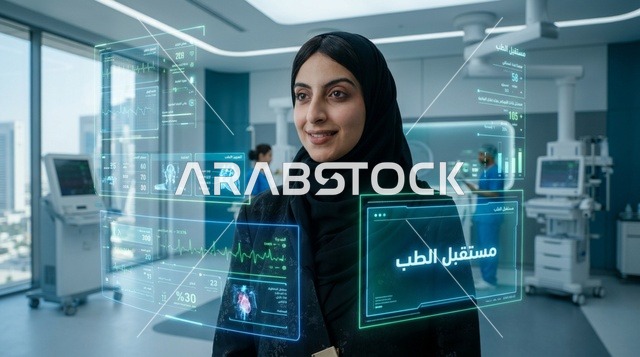 طبيبة سعودية في مختبر طبي متطور بالكامل