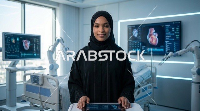طبيبة سعودية في مختبر طبي متطور بالكامل