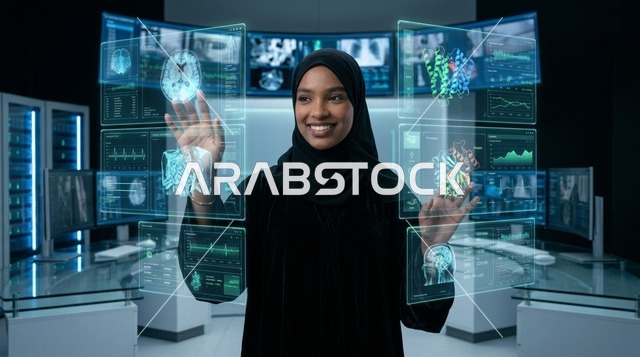 طبيبة سعودية تستخدم شاشات هولوجرام طبية متطورة