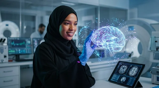 طبيبة سعودية تستخدم شاشات هولوجرام طبية متطورة