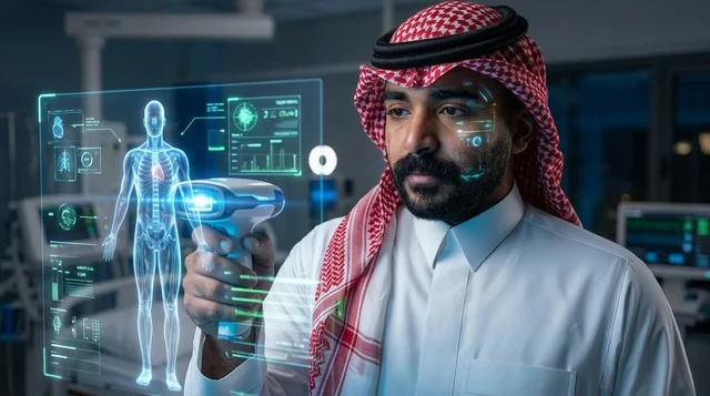 طبيب سعودي يستخدم تقنية الهولوغرام الطبي الحديث