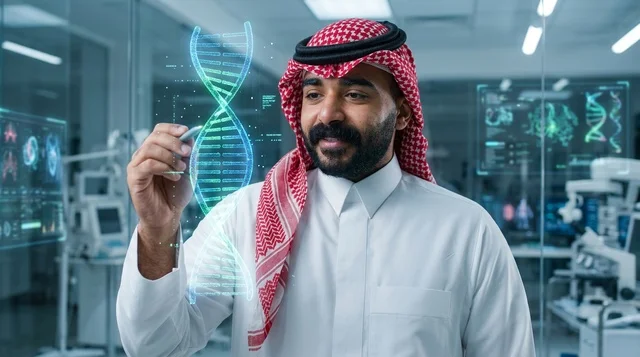 Saudi Scientist in High Tech DNA Research Laboratory