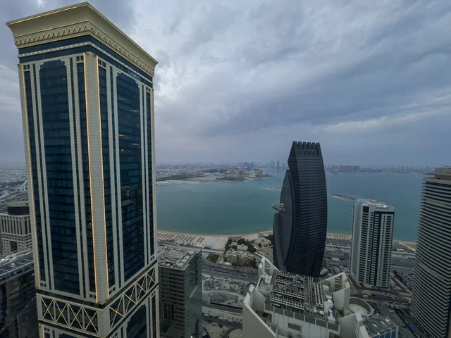 Doha West Bay Skyscrapers and Arabian Gulf in Qatar