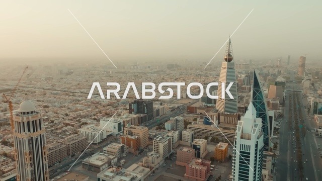 برج الفيصلية الرياض منظر جوي أفق المدينة السعودية