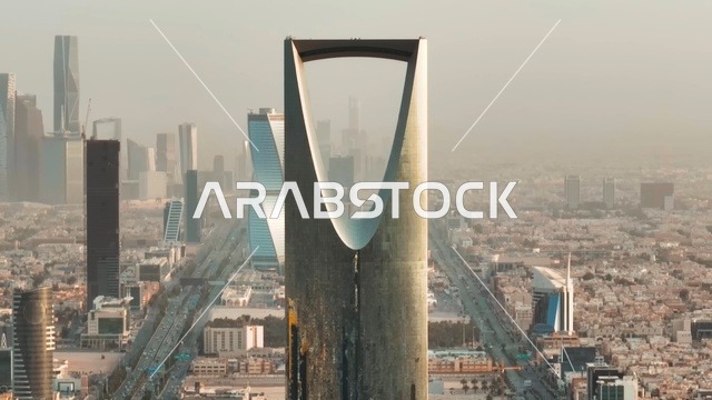 Kingdom Centre Tower Riyadh Skyline Aerial View