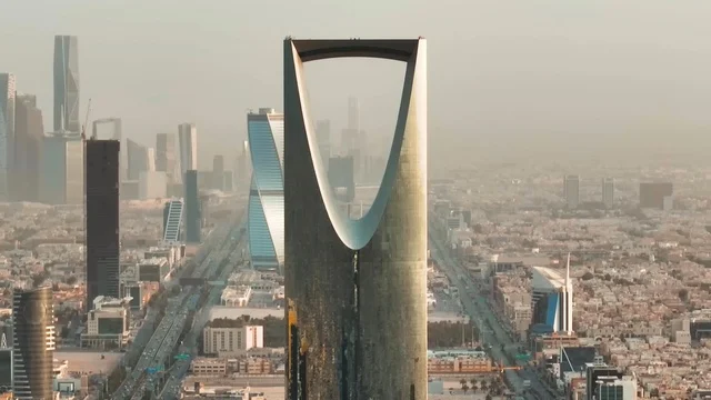 Kingdom Centre Tower Riyadh Skyline Aerial View