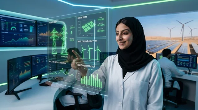 مهندسة عربية تحلل بيانات الطاقة الشمسية والمستقبلية