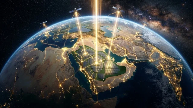 مشروع الطاقة الشمسية في السعودية من الفضاء الخارجي