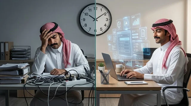 مقارنة التحول الرقمي والعمل المكتبي التقليدي للسعوديين