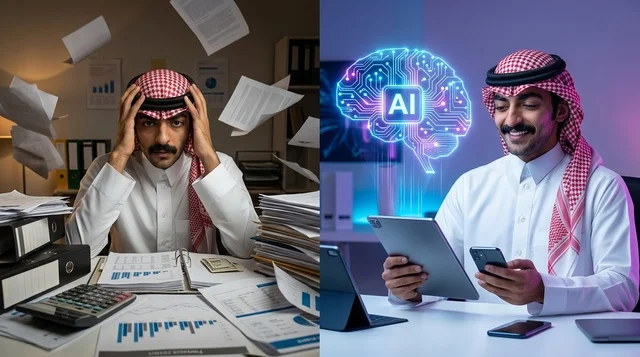 Saudi Businessman Digital Transformation AI Comparison