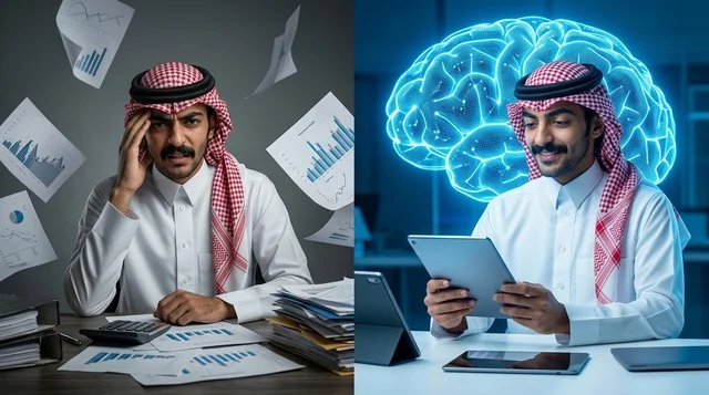 Saudi Businessman Digital Transformation in Office