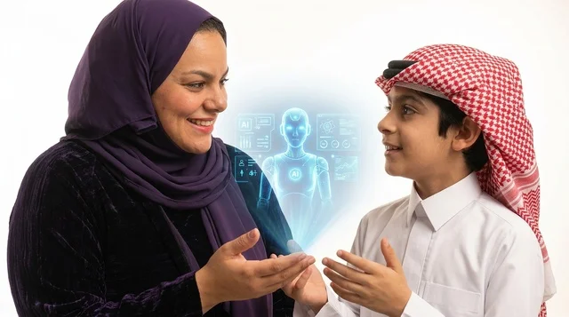 التعليم الذكي للأطفال مع العائلة والذكاء الاصطناعي