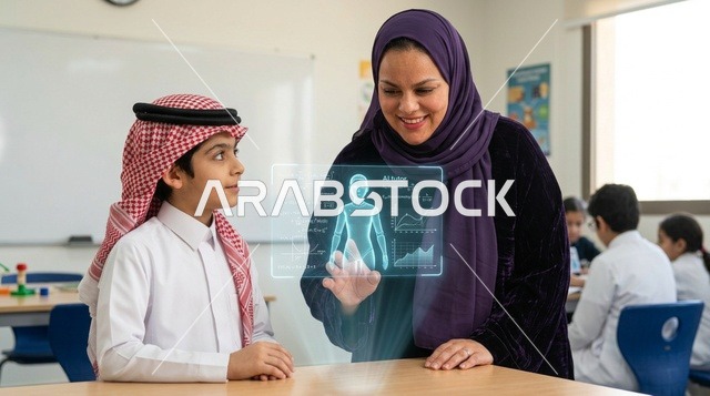 تقنية التعلم الذكي والهولوغرام في فصل دراسي سعودي