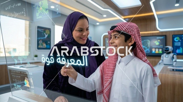 التعلم الذكي للأم والابن في السعودية بالتكنولوجيا