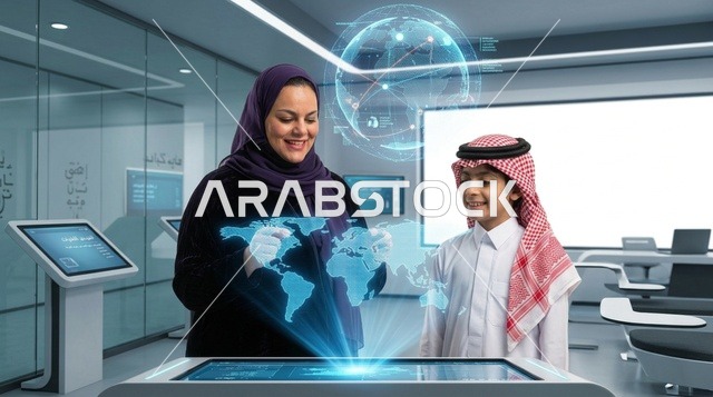 التعلم الذكي والتكنولوجيا التفاعلية في فصل سعودي
