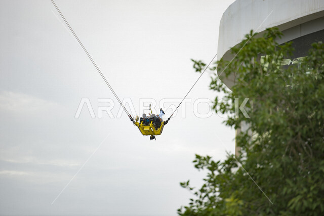 The noble game in the waterfall park in Jeddah, Kingdom of Saudi Arabia, recreational activities and events, parks and tourist places in Jeddah.