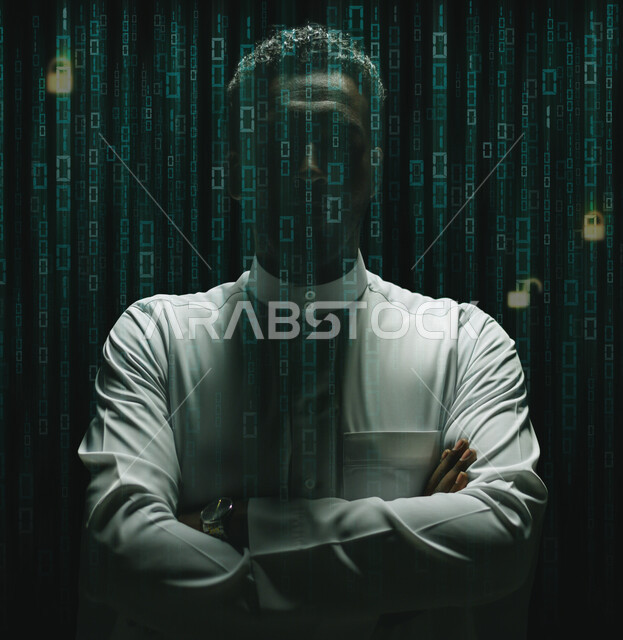 رجل عربي سعودي خليجي يعمل في وظيفة مطور ويب، استخدام لغات البرمجة ، تطوير وبناء المواقع والتطبيقات الالكترونية ، اكواد وخوارزميات ، تقنيات وحاسوب ، هكر، قرصنة ، حماية معلومات ، أمن معلومات