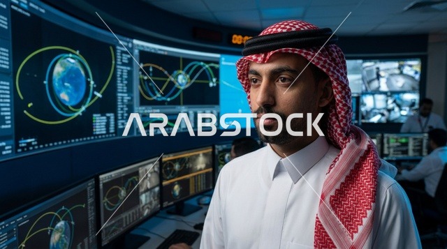 مهندس سعودي في غرفة التحكم والعمليات الفضائية