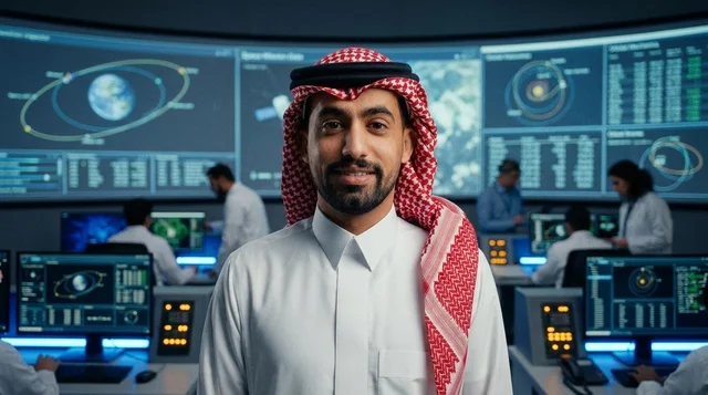 مهندس فضاء سعودي في غرفة التحكم بوكالة الفضاء