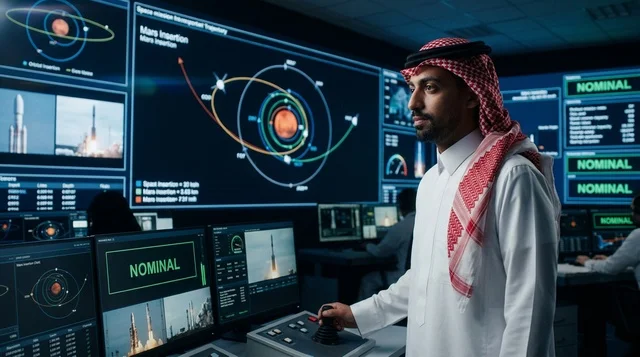 مهندس فضاء سعودي في غرفة التحكم بالبعثات الفضائية