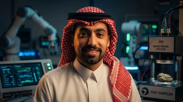 Saudi Male Scientist in Space Research Laboratory