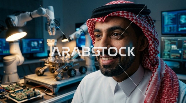 Saudi Engineer in Robotics Development Laboratory