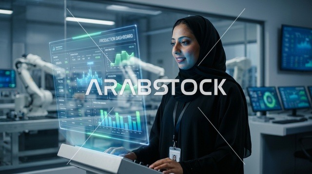 مهندسة سعودية تدير أنظمة ذكية في مصنع تكنولوجي حديث