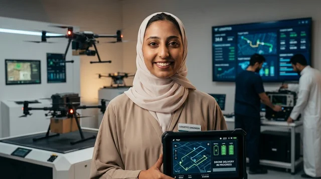 مهندسة سعودية تدير الخدمات اللوجستية الذكية بالرياض