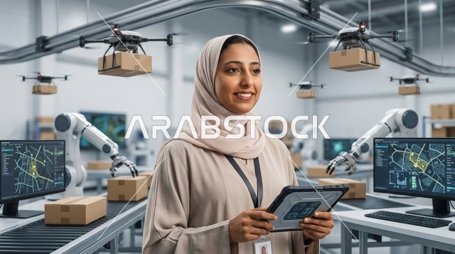 مهندسة سعودية تدير الخدمات اللوجستية الذكية بالرياض