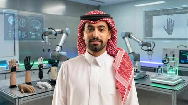 مهندس سعودي في مختبر الروبوتات والأطراف الصناعية