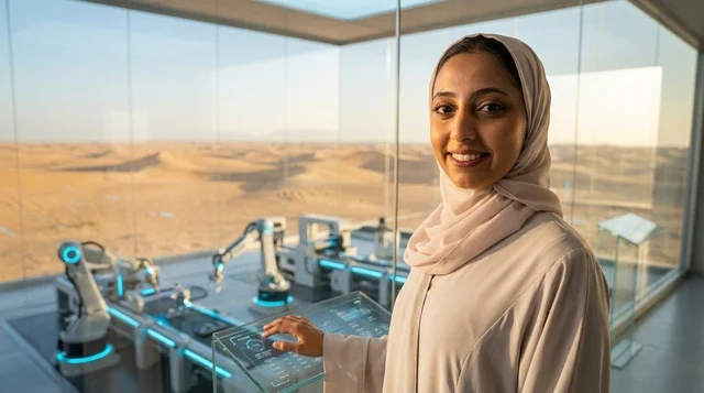 مهندسة إماراتية بالحجاب تدير مختبرا صحراويا مستقبليا