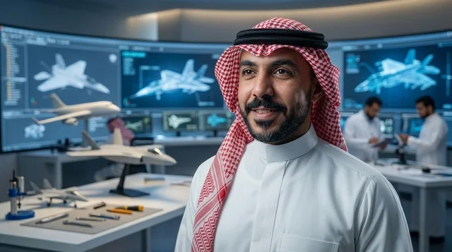 Saudi Aerospace Engineer in High Tech Aviation Center