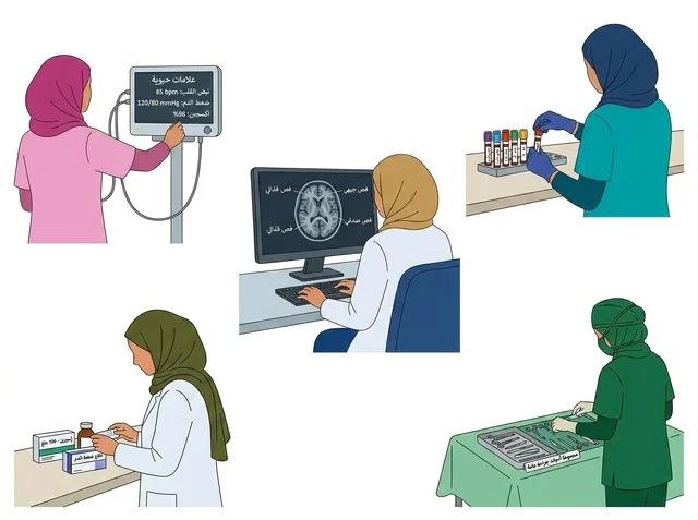 Arab Female Doctors and Nurses Medical Vector Illustration
