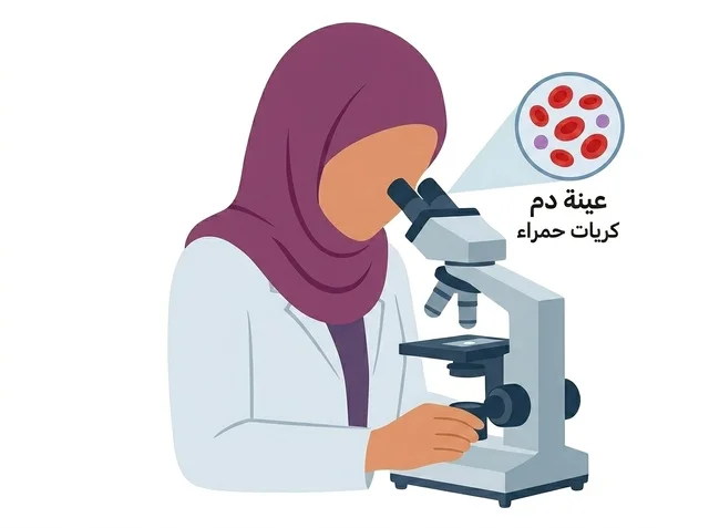 Muslim Female Scientist with Microscope Illustration