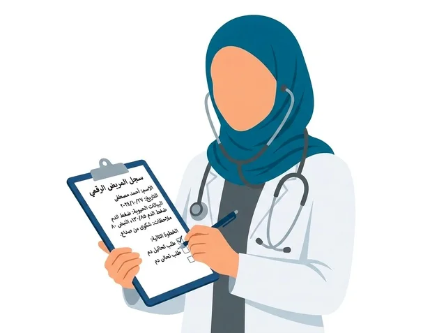 Muslim Female Doctor Vector Illustration with Hijab