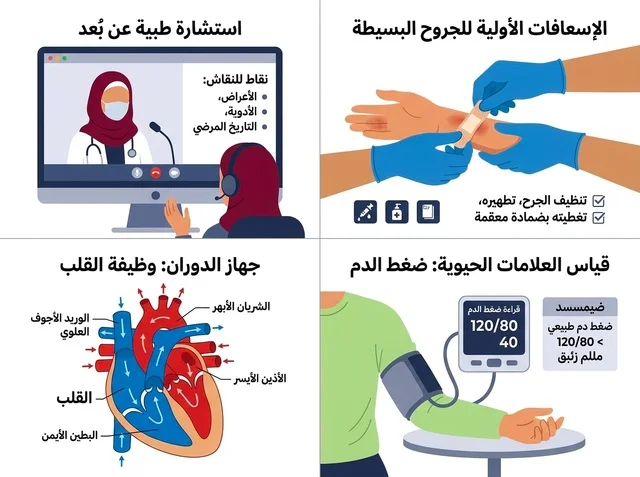 Arabic Medical Infographic and Healthcare Vector Diagram