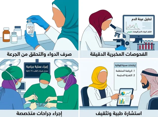 Medical Healthcare Services Arabic Vector Illustration