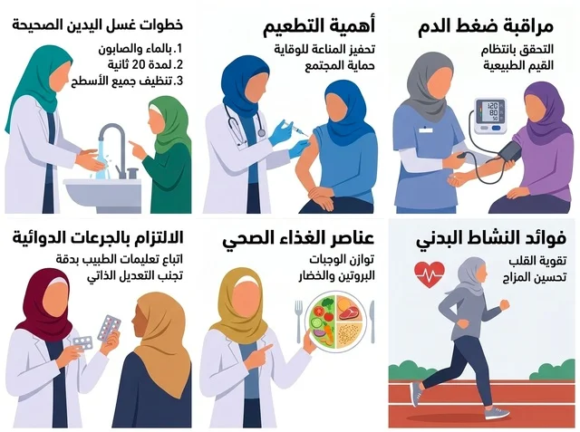 Arabic Healthcare Infographic Vector Illustrations